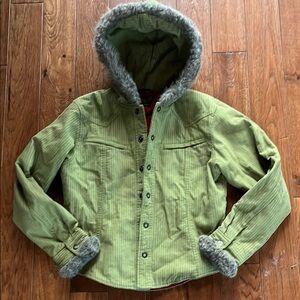 Ariat Olive Kids Jean Jacket with Faux Fur Trim
